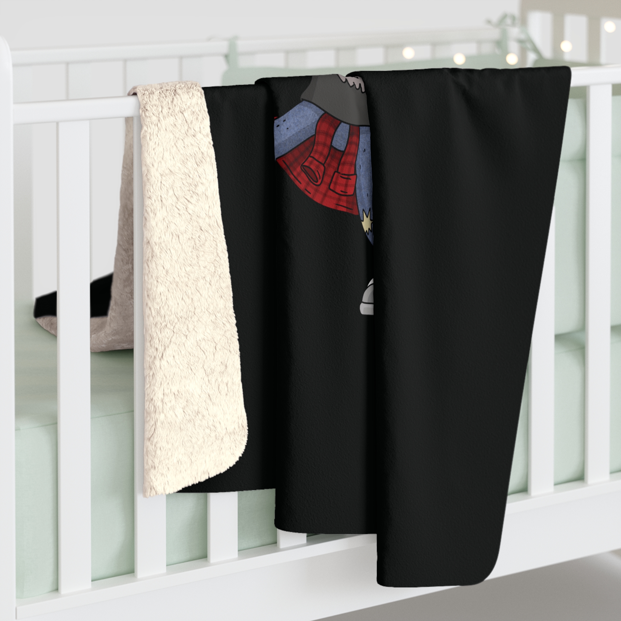 Fred The Metalhead - Sherpa Fleece Blanket - Image 4