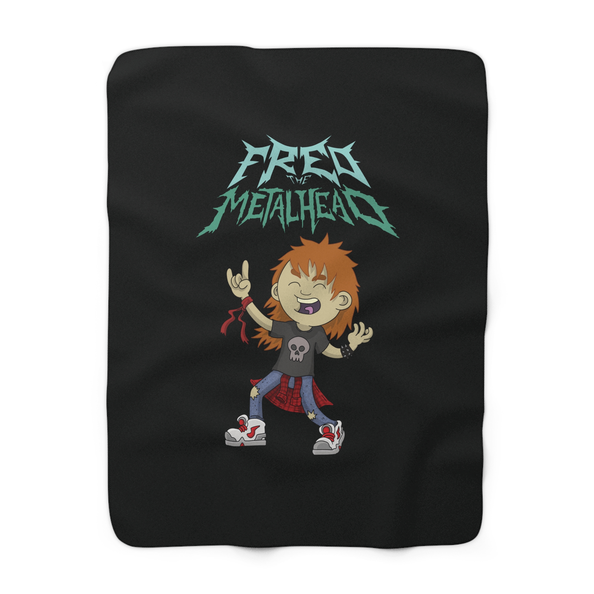 Fred The Metalhead - Sherpa Fleece Blanket - Image 2