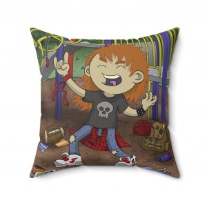 Fred The Metalhead - Spun Polyester Square Pillow 1