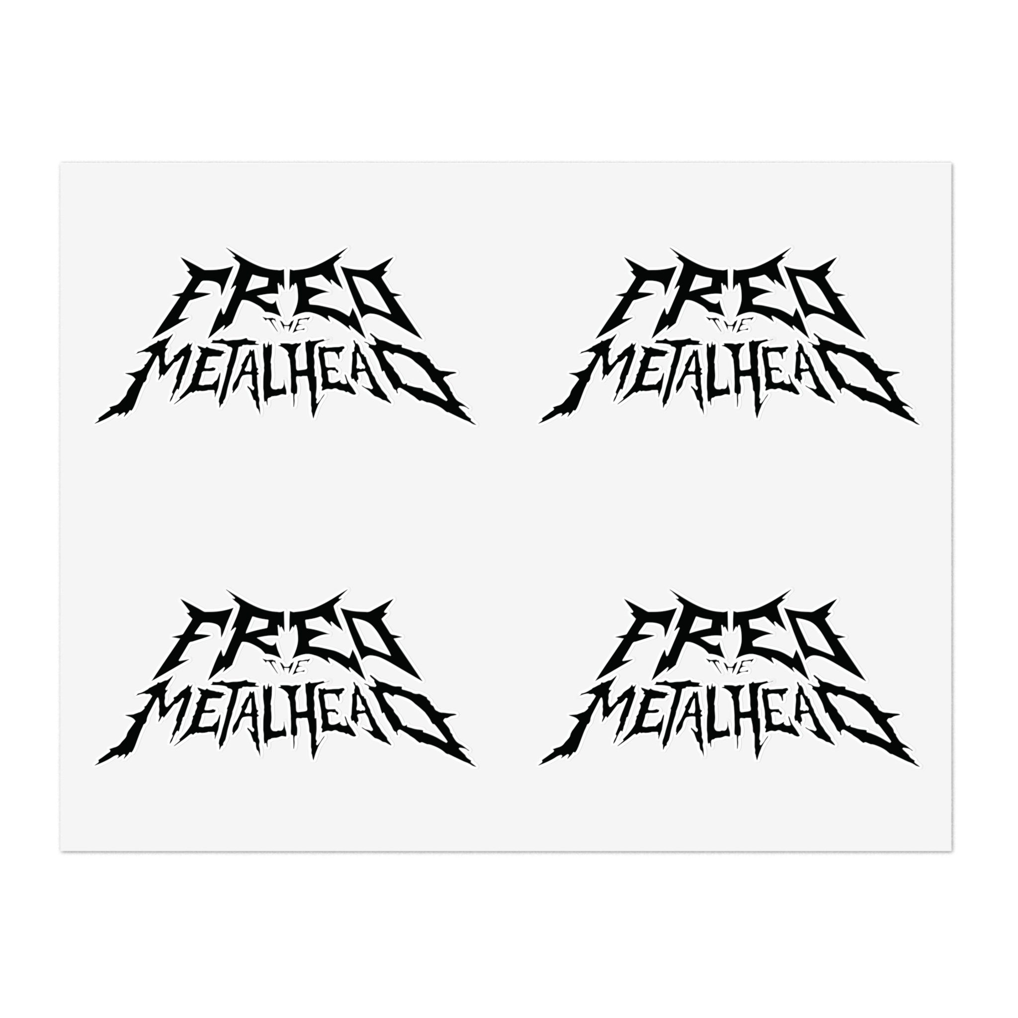 Fred The Metalhead - Black Logo - Sticker Sheet - Image 2