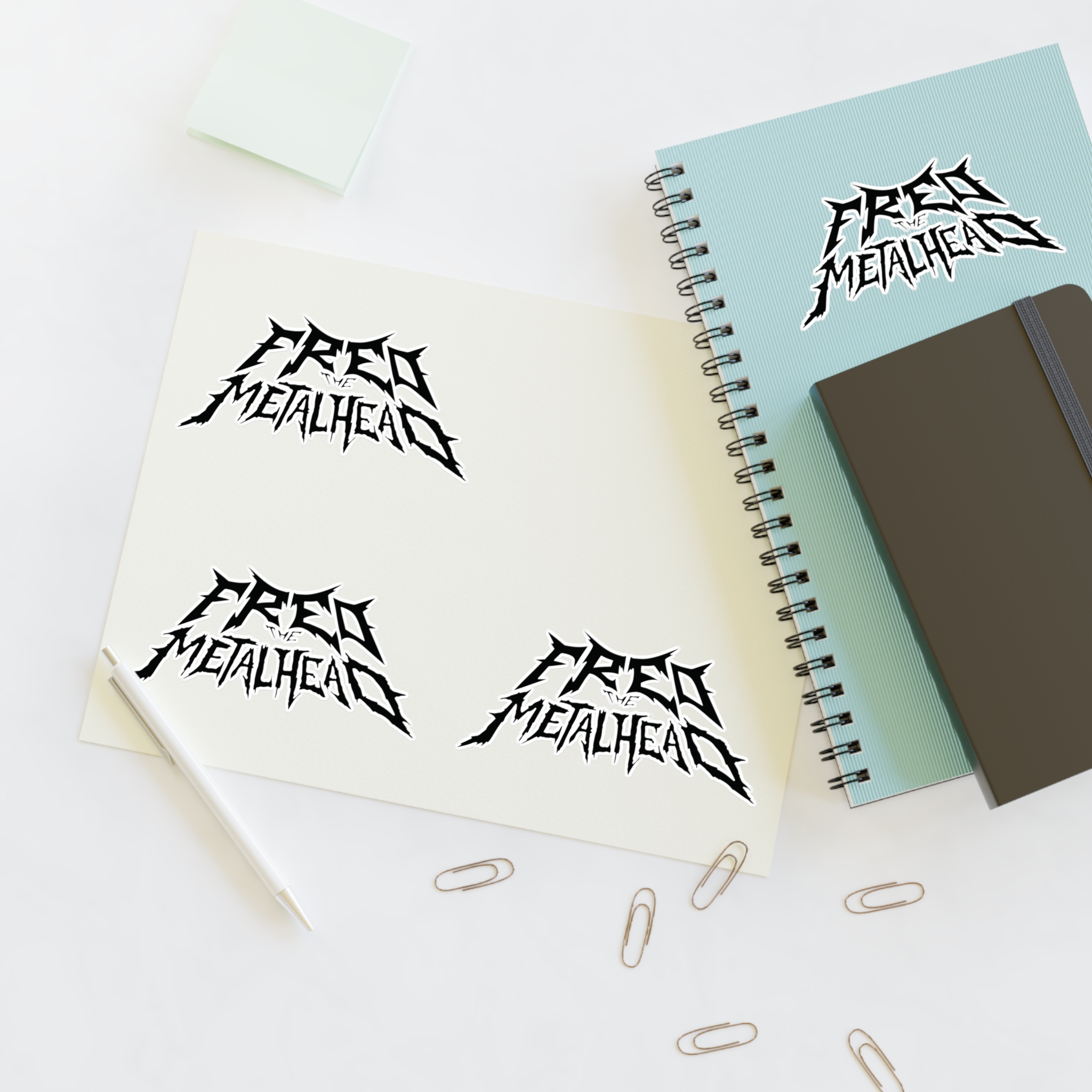 Fred The Metalhead - Black Logo - Sticker Sheet - Image 4